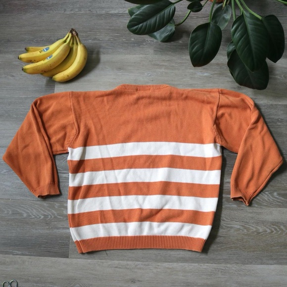 ESPRIT orange and white striped knit sweater - Picture 7 of 8